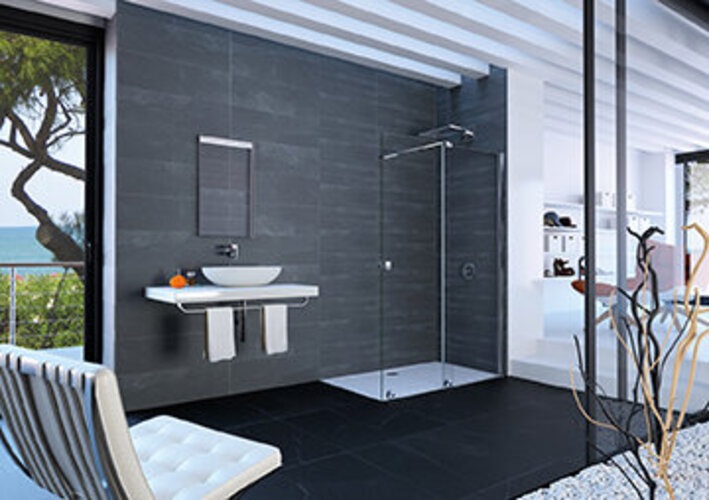 Produktbild Hüppe Xtensa pure Walk-In Gleittür 1teilig, mit festem Segment, Breite:120cm, Anschlag rechts, Que (211 cm, 78 cm, 22 cm)