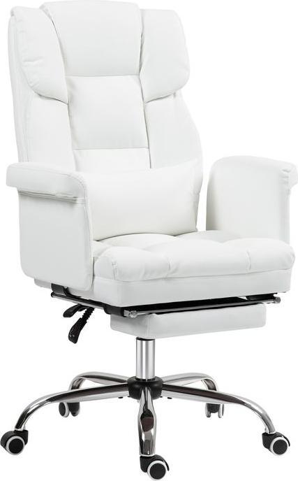 Immagine prodotto Swisshandel24 Bürostuhl, Ergonomisch Schreibtischstuhl mit Liegefunktion, Lendenkissen, Weiss