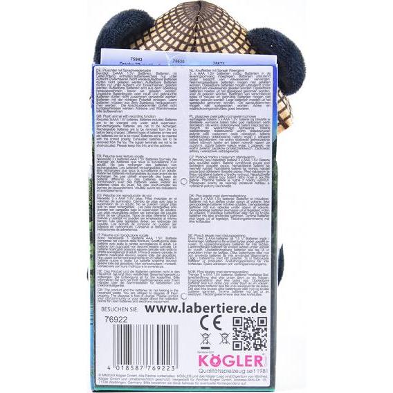 Thumbnail - Kögler Laber-Panda, "Bao Bao", mit Hut und Bambus (18 cm)