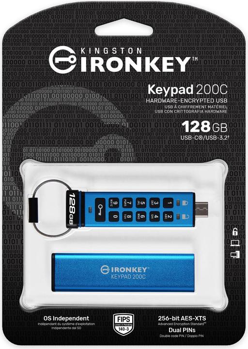 Immagine prodotto Kingston IronKey Keypad 200C (128 GB, USB-C)