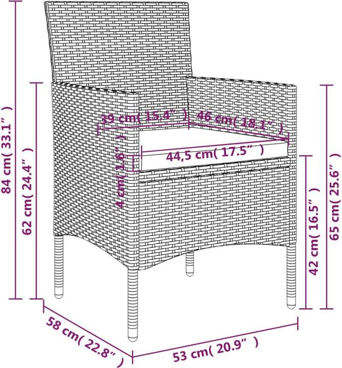 Produktbild vidaXL Garten Essgruppe (160 x 80 x 74 cm)