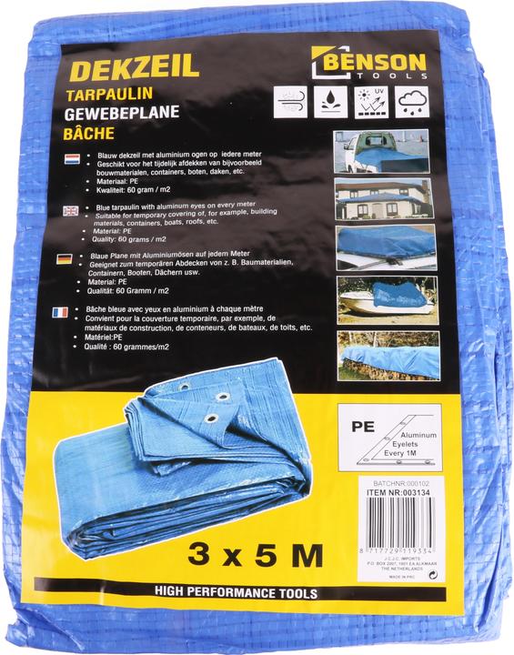 Actual product image Benson Tarpaulin 3 x 5 m blue (3 x 5 m)