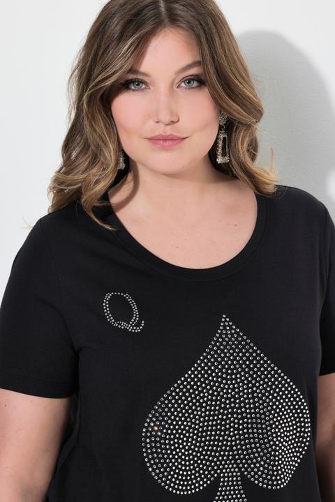 Immagine prodotto Miamoda T-shirt dal taglio svasato con brillantini e design con carte (52)