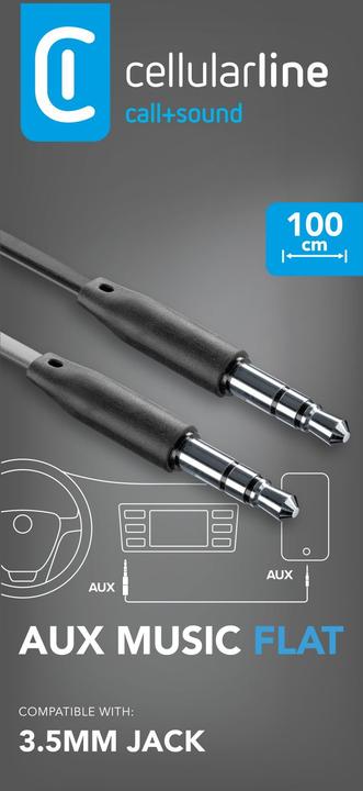 Produktbild Cellularline Aux Music - Universal Jack 3.5mm (1 m, AUX Kabel)