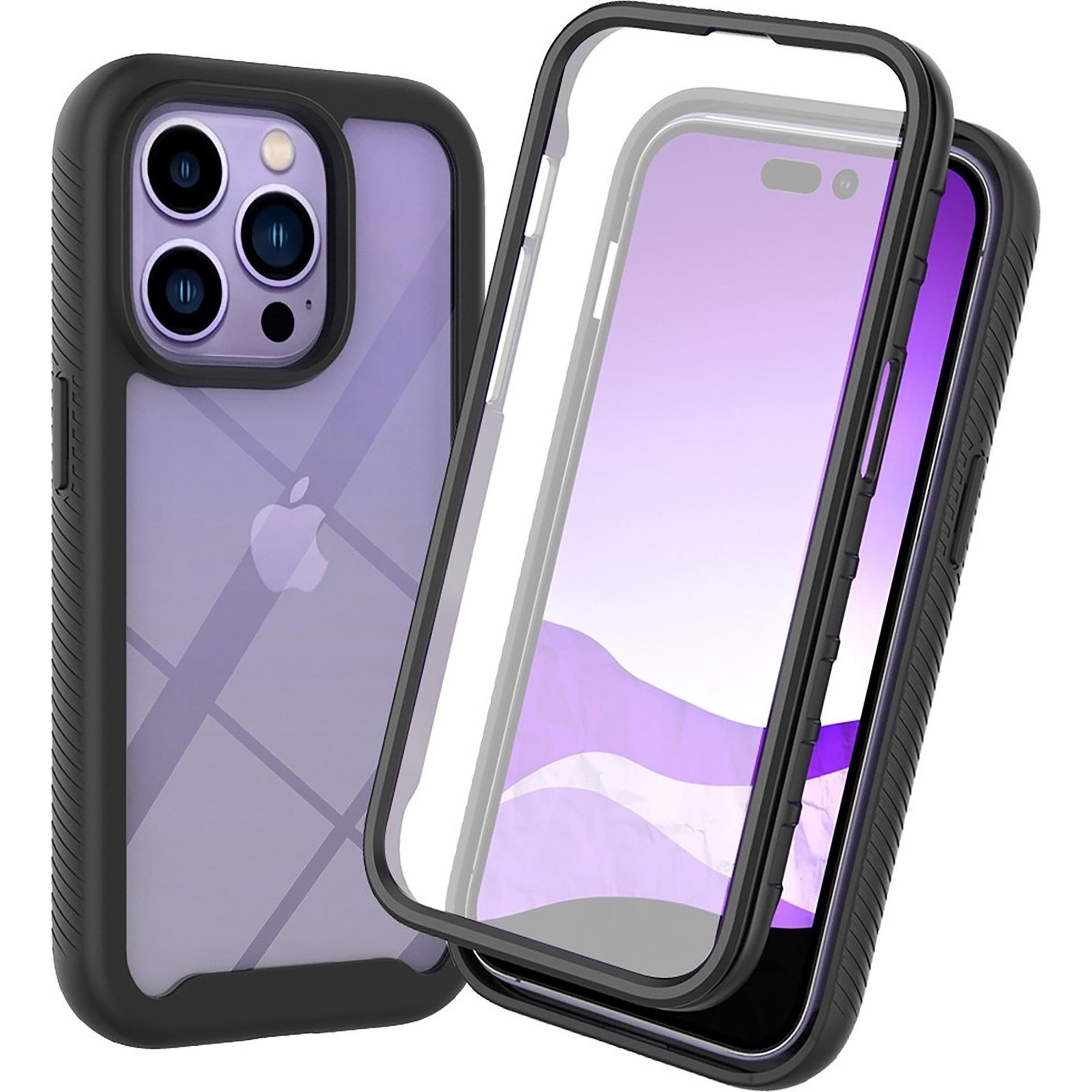 Cazy Schutzhülle Kompatibel mit iPhone 14 Pro - 360 Grad hulle mit Eingebautem Folien - (Apple iPhone 14 Pro), Smartphon...
