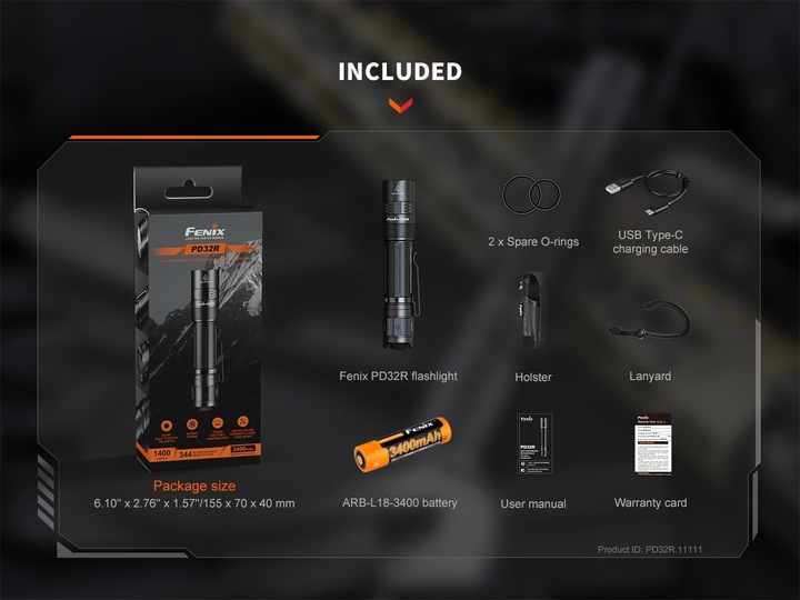 Produktbild Fenix PD32R Taschenlampe (13.50 cm, 1400 lm)