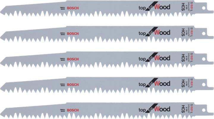 Immagine prodotto Bosch Professional Zubehör Lama per sega S 1531 L, Top per legno, confezione da 5