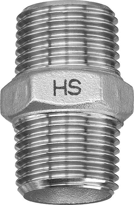 Hermann schmidt Nipplo doppio HS in acciaio inox 280 AG/AG, 3/4 (Doppio capezzolo)