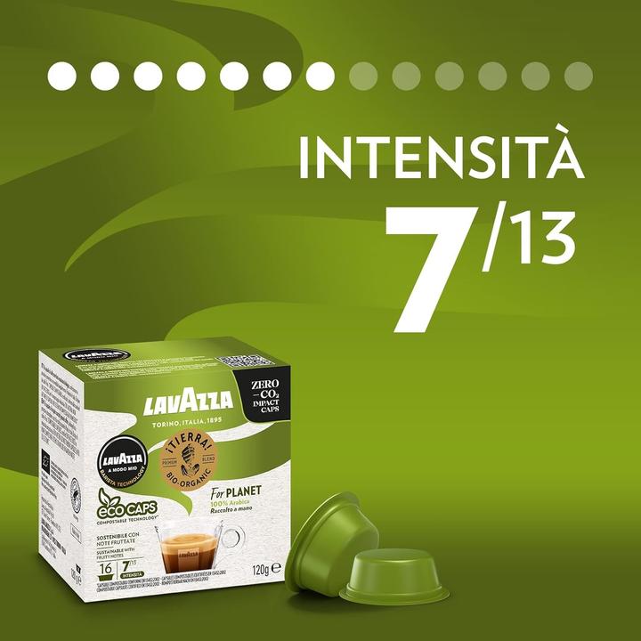 Actual product image Lavazza Tiny Eco Coffee Maker with 64 Sorted Capsules, Recycled Plastic Espresso Machine (Lavazza o modo mio)