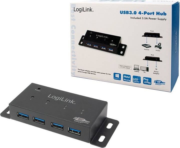 Produktbild LogiLink USB 3.0-Hub UA0149 (USB-A, 4 Ports)