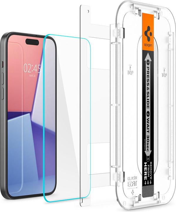 Actual product image Spigen Glas.TR EZ Fit (2 Piece, Apple iPhone 15)