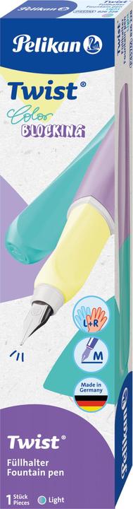 Produktbild Pelikan Füllhalter (Patronenfüllsystem) Twist® Color Blocking Füller für Rechts- und Linkshänder, li (Lila, Mint colour, 1 x)