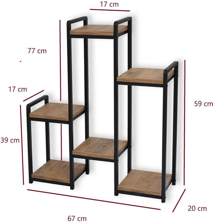 Productafbeelding Woody Fashion plantenstandaard roze 77 cm, zwart/bruin, detailkleur