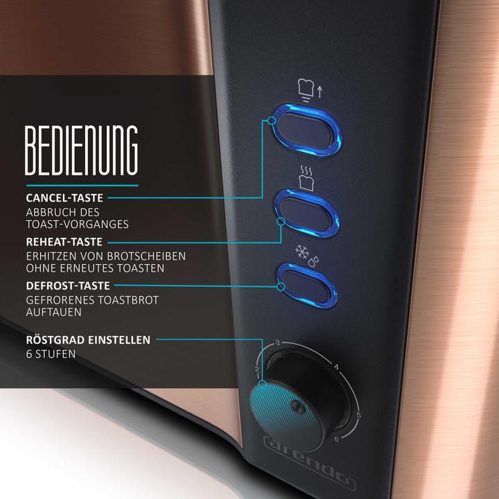 Actual product image Arendo Long slot toaster FRUKOST Copper