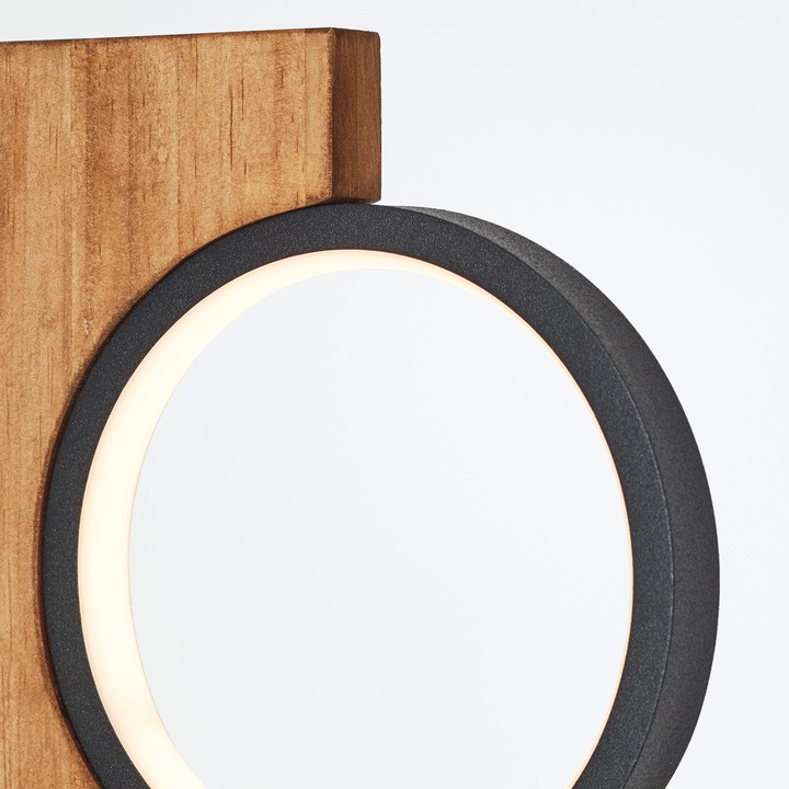 Produktbild Brilliant Cheesy LED Tischleuchte 40cm matt schwarz/holz (1300 lm)
