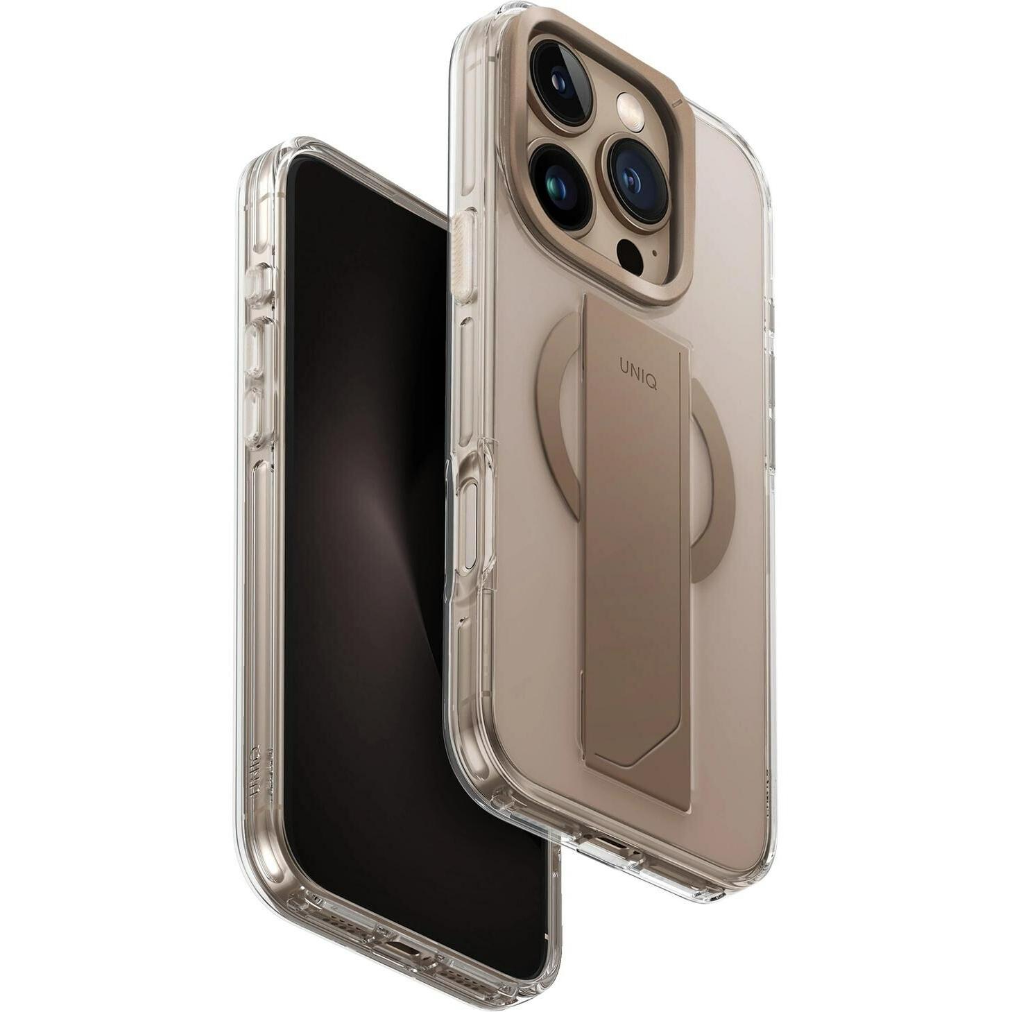 Uniq etui Heldro Max iPhone 16 Pro 6.3" Magclick Charging złoty/taupe gold (Apple iPhone 16 Pro), Smartphone Hülle, Beig...