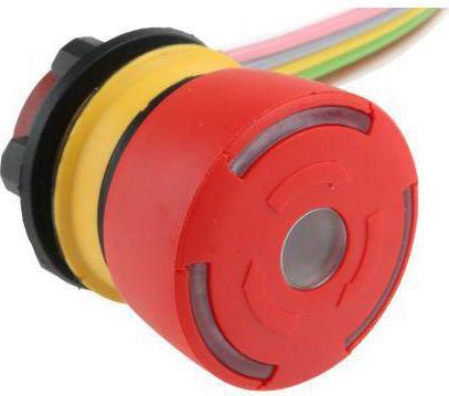 Produktbild EAO E stop,ribbon cable,illum,2NC,22.5mm mnt