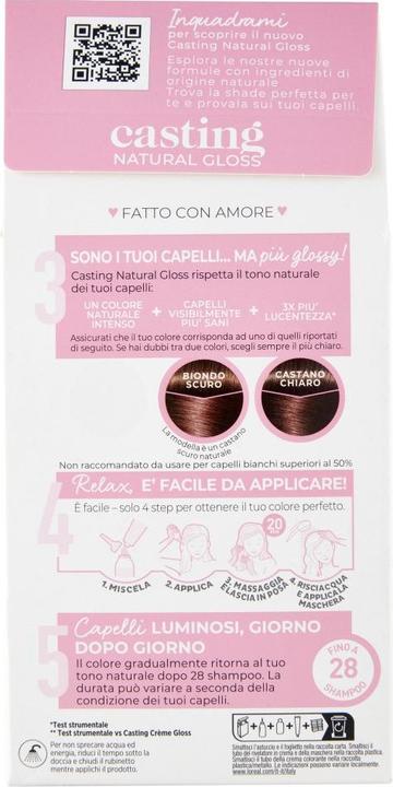 Immagine prodotto L'Oréal Paris Casting Natural Gloss Trattamento Colore Capelli 623 Biondo Scuro Noce, Ultra Lucido Senza Ammoniaca (623 Noce biondo scuro)
