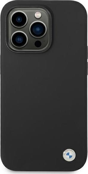 Produktbild BMW Hülle BMHCP14XSILBK "iPhone 14 Pro Max 6.7" schwarz/schwarzes Silikon-Metall-Logo (Apple iPhone 14 Pro Max)