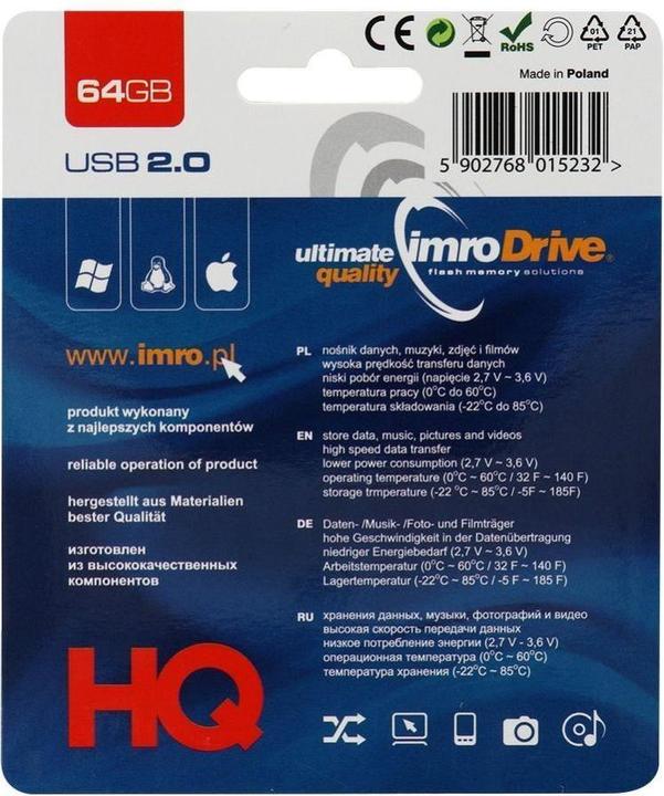 Immagine prodotto IMRO BLACK/64GB USB flash drive USB Type-A 2.0 - 64 GB (64 GB, USB-A)
