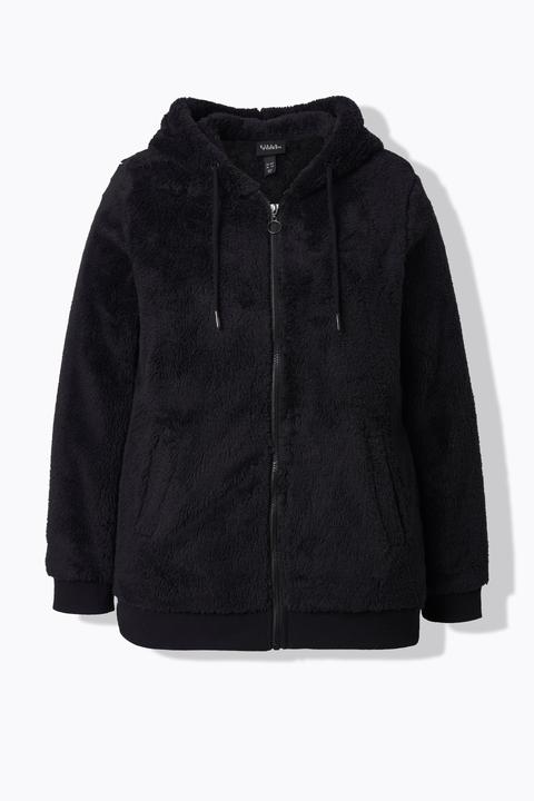 Produktbild Ulla Popken Teddy-Jacke, Kapuze, Langarm, weicher Teddyplüsch (60)