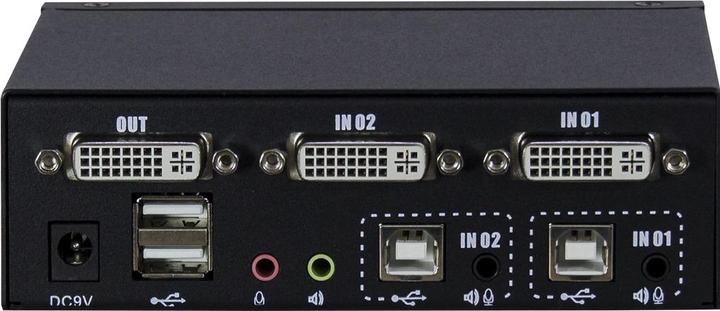 Intertech KVM KVM-AS-21DA 2x DVI-I 2x 3pol 3,5mm Klinke 2x USB
