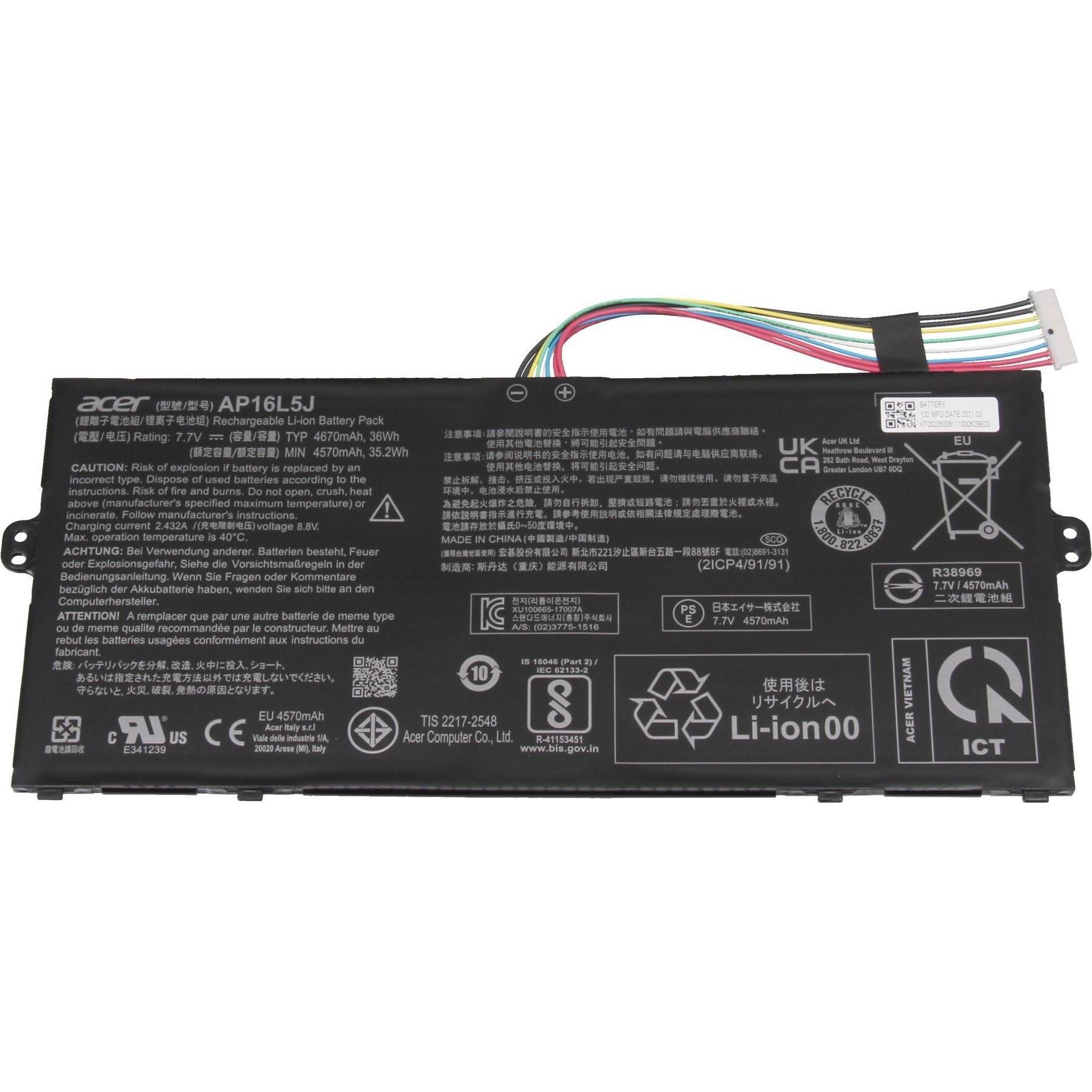 Acer AP16L5J (2 Zellen, 4670 mAh), Notebook Akku
