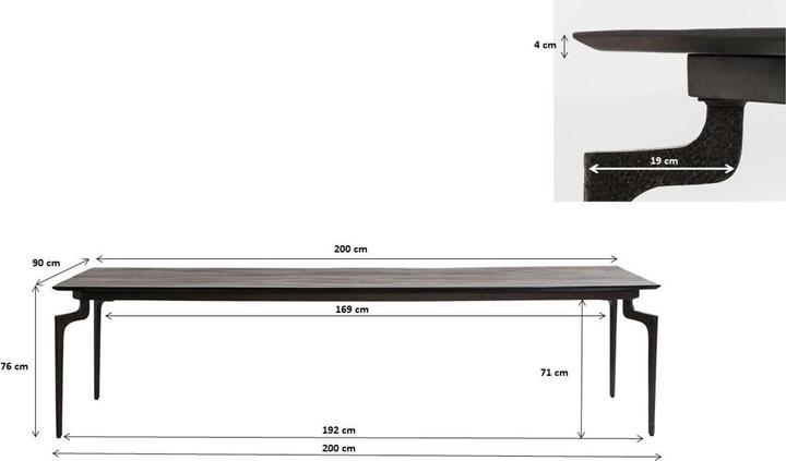Immagine prodotto Kare Design Tabella Bug 200x90cm (200 x 90 x 76 cm)