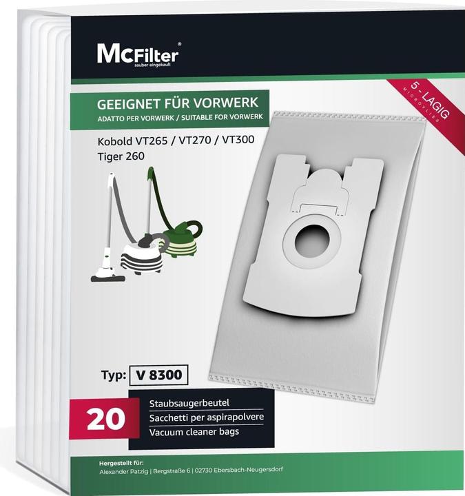 Mc Filter Staubsaugerbeutel für Vorwerk Tiger/Kobold (20 Stk) (20 x)