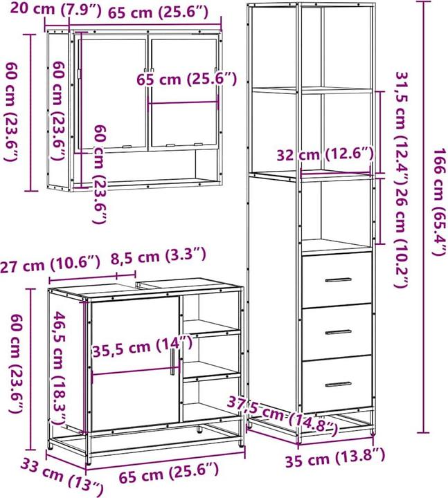 Produktbild vidaXL Badmöbel Set