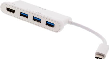Produktbild Deltaco USBC-HUB102 interface hub USB 2.0 Type-C White (USB-C, 1 Ports)