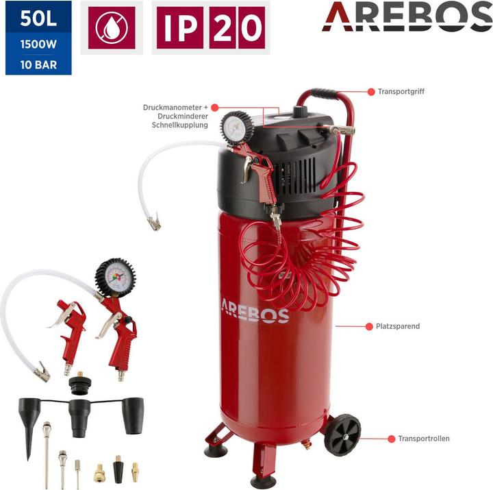 Actual product image Arebos Air compressor (10 bar, 50 l)