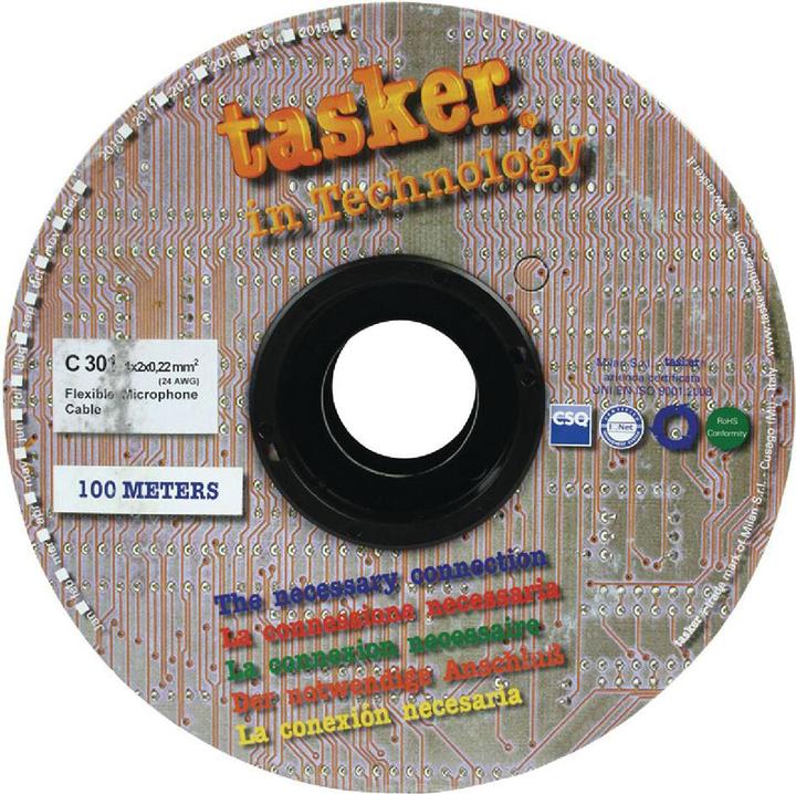 Produktbild Tasker C301-Black 100m 2 x 0.22 mm2 microfoonkabel, diameter 6 mm (100 m, 0.22 mm²)