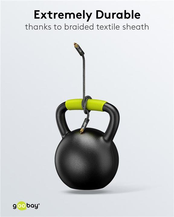 Produktbild Goobay TOSLINK-Kabel, 2 m, Sharkskin Grey (2 m, TOSLINK)