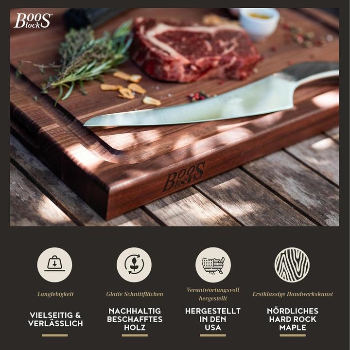 Actual product image John Boos Blocks Walnut Collection BBQ snijplank 46 x 31 x 4 cm walnoothout