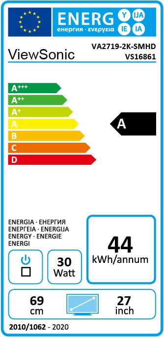 Energielabel Viewsonic VA2719-2K-SMHD (2560 x 1440 pixels, 27")