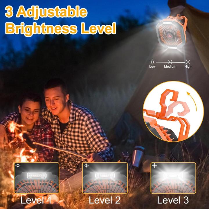 Image du produit Diealles Shine Camping Ventilator mit Akku und LED-Licht