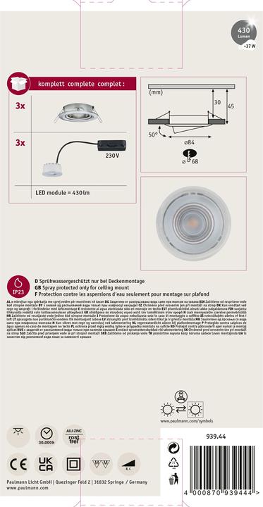 Produktbild Paulmann Einbauleuchte Premium Reflektor Set (463 lm)