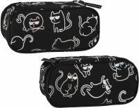 Starpak Federmäppchen, ovale Tasche, 1 Reissverschluss, Holo-Katze