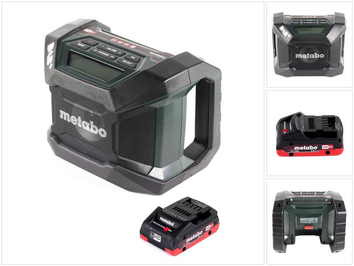 Actual product image Metabo R 12-18 DAB+ BT Battery construction site radio 12-18 V DAB+ + 1x LiHD battery 4.0 Ah - without (AM, DAB+, FM, Bluetooth)