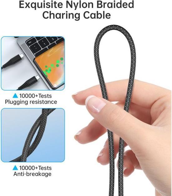 Image du produit Choetech XCC-1051 Câble USB-C vers USB-C, PD 240W 1.8m (noir) (1.80 m, USB 3.1, 240 W)