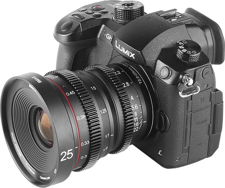 Produktbild Meike 25mm T2.2-22 MFT Cine Lens (Micro Four Thirds, APS-C / DX)