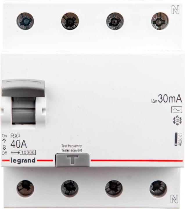 Actual product image Legrand RCD LE-402063 THREE-PHASE, AC-TYPE 30 mA 40 A