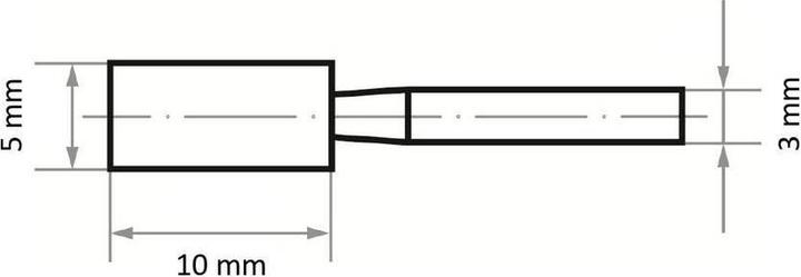 Produktbild Schleifstift Edelkorund Form ZY Zylinder DIN 69170 5 x 10 mm (80)