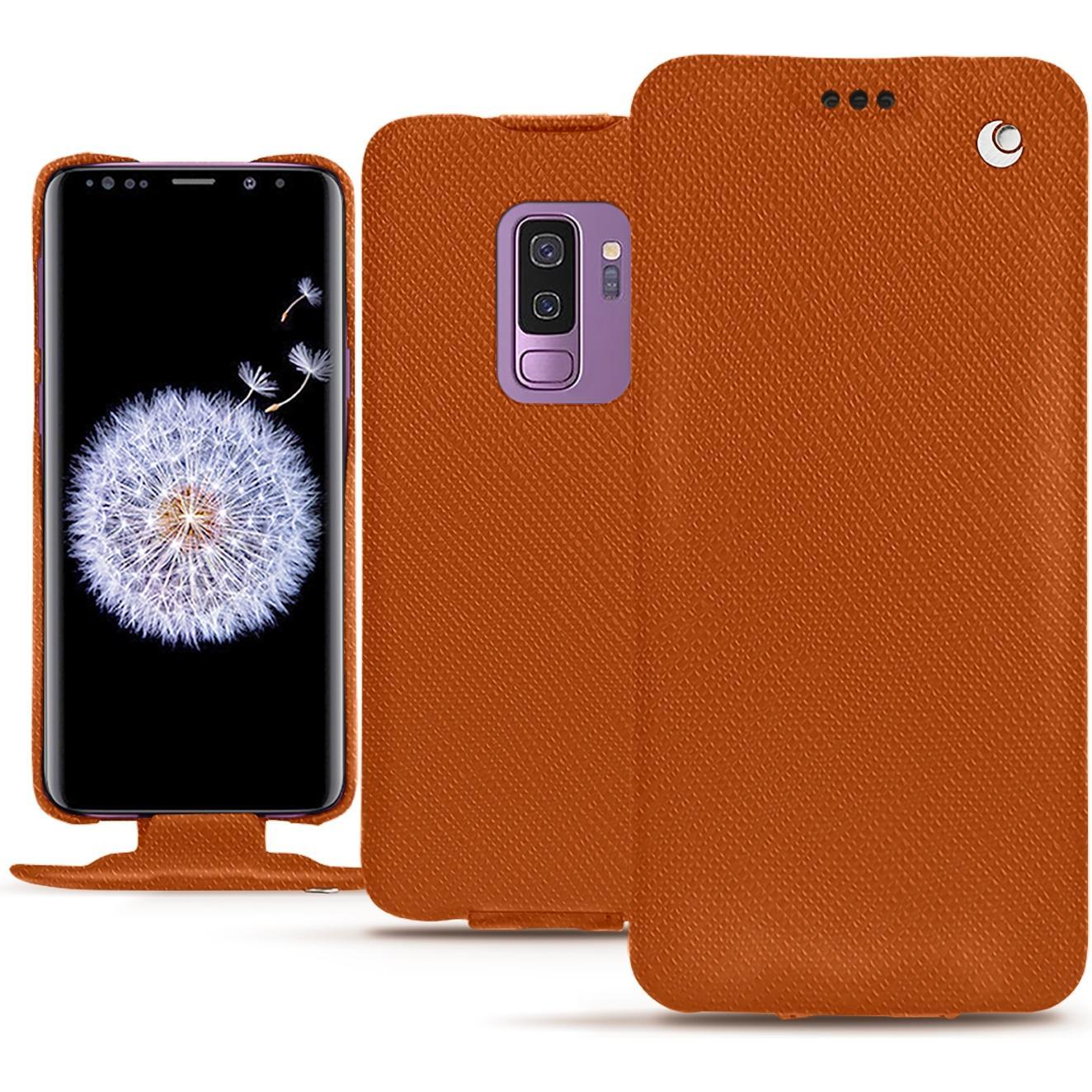 Thumbnail - Noreve Lederschutzhülle vertikal (Samsung Galaxy S9+), Smartphone Hülle, Orange