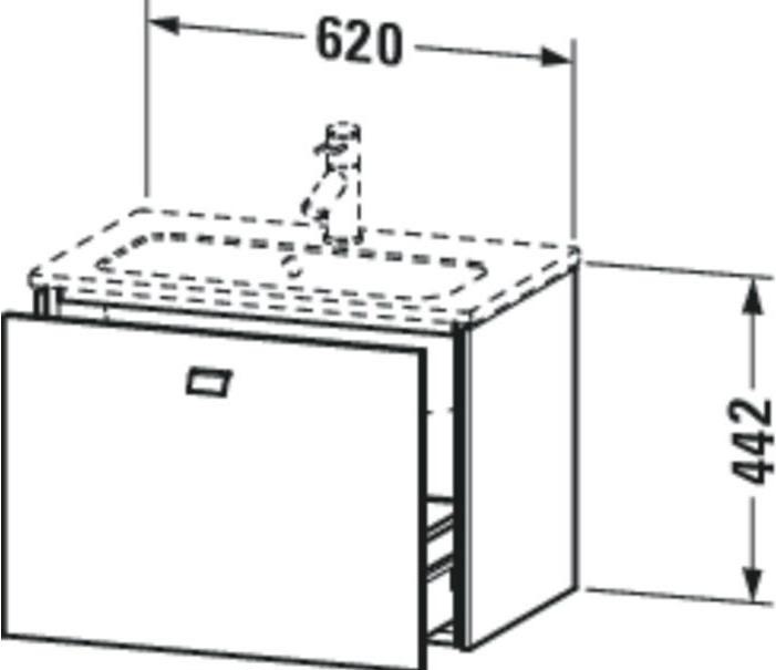 Produktbild Duravit WT-Unterbau BRIOSO COMPACT Griff chrom 442x620x389mm betongrau matt (62 x 44 x 39 cm)