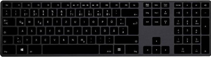 Actual product image Matias Draadloos USB-C Aluminium Toetsenbord PC Duits QWERTZ Zwart (FK418PCDCBB-DE) (DE, Wireless)