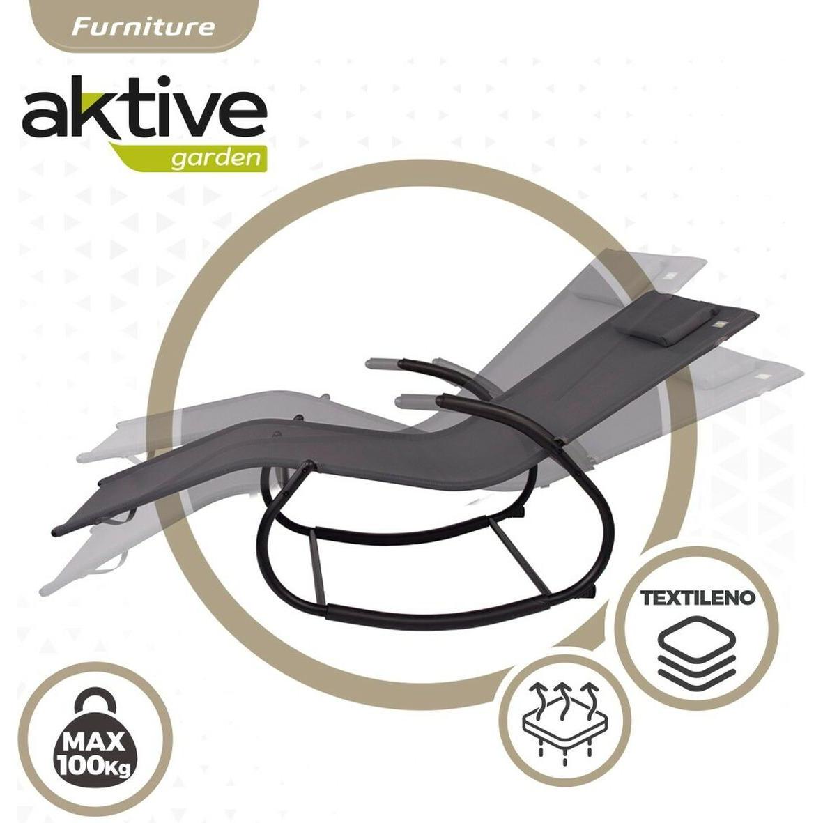 Thumbnail - Aktive, Liegestuhl, Solseng 172 x 75 x 53 cm Schwarz (75 cm)