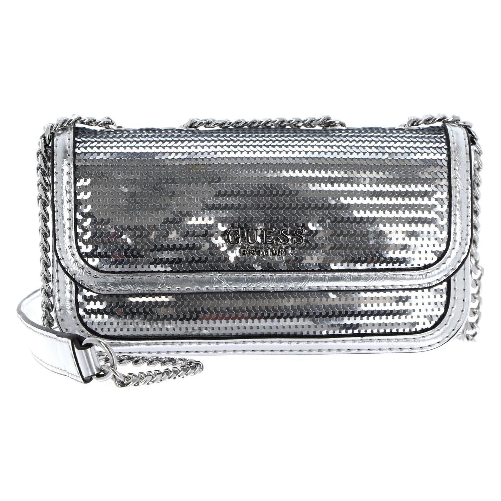 Guess, Damen, Handtasche, Vermutlich Umhängetasche Umhängetasche Kaska Mini Cabrio Crossbody Flat, Silber