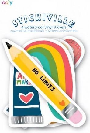 Ooly Wasserfeste Aufkleber für kreative Künstler (4 Sticker)